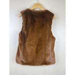 Stella & Dot  Soft Faux Fur Vest Women XS Rusty Brown NWT Cozy Open Front Photo 5