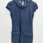 ZARA Womens Denim Dress Size XS Cotton Collar Pockets Feminine Dark Academia Photo 0