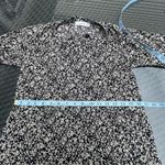 Mango  Ruffled floral print dress black white Sz 6 Photo 10