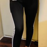 Adidas Small Black & White Striped High Waisted Sporty Athletic Workout Leggings Photo 1
