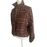 HYFVE  Brown Black Houndstooth Bomber Jacket Coat Size Medium Photo 3
