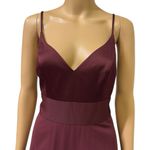 David's Bridal Wine Spaghetti Strap Bridesmaid Maxi Formal Dress Womens 10 Photo 2