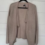 White House | Black Market Women’s L Tan Sequin Cardigan Sweater Photo 0