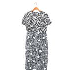 Diane Von Furstenberg  DVF Short Sleeve Crew Neck Floral Dot Navy Midi Dress 8 Photo 2