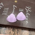 Vintage Lavender Statement Earrings | Retro Geometric Studs Purple Photo 4