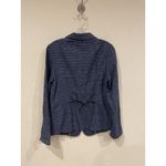 Sundance Bryce Jacket Womens Medium Blue Houndstooth Cotton Linen Blazer Tailore Photo 3