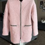 Bershka  Lagenlook Dusky Pink Wool Zip Up Knit Jacket Photo 2