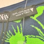 ZARA  Women’s One Shoulder Palm Print Jacquard Cross Over Crop Top Sz L NWT Photo 7