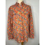 LRL Ralph Lauren Vtg Floral button down top shirt Cotton M Spring Summer Orange Size M Photo 1