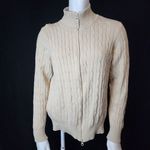 st. john's bay Tan Cable Knit Zippered Sweater (L) Photo 1