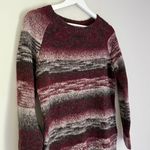 Harley Davidson Wool Blend Marl Knit Raglan Sleeve Sweater Maroon Grey XS Photo 2