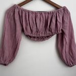 Savannah Morrow  the Label mauve crop top long sleeve gauze XS S Photo 2