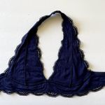 French affair  Bra Womens Small Blue Halter Lace Bralette Photo 4
