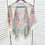 Dress Barn  Paisley Boho Sheer Kimono Cardigan Topper XL Sheer Chiffon Lace Photo 6