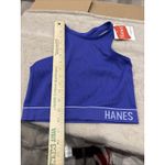 Hanes  Women’s Ribbed Cropped Seamless Bra Violet Size Small Photo 6