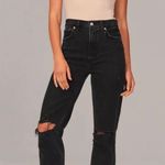 Abercrombie & Fitch Abercrombie Black Distressed Ultra High Rise 90s Straight Leg Jeans Photo 0