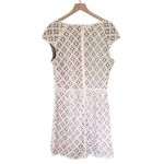 Garnet Hill Women’s Battenberg Lace Overlay Mini Dress White Cream Brown Size 16 Photo 1