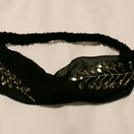 Black Embellished Head band Gold Vine Size One Size Photo 4