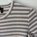 Theory  Cherry Striped Ribbed Shirt Dress Fitted Bodycon Grey White Luxury Casual Photo 4