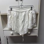 Maeve  Shorts Anthropologie White Silky Chemisette Ivory Flowy Elastic Waist Photo 1