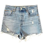 Levi's Premium Ribcage Shorts Size 29 Denim Jean Light Wash High Rise Button Fly Photo 0