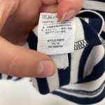 J.Crew  Woman's Sz M Navy Blue and‎ White Striped Shift Shirt Dress 3/4 Sleeve Photo 6