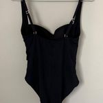 La Blanca Island Goddess Twist Shirred One Piece in Black Photo 2