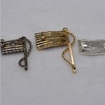 Set Of 3 USA Flags Vintage And New Rhinestone/Enamel 1 Flat 2 Wave Brooch/Pins Gold Photo 1