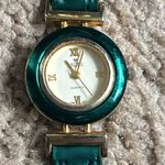 Larex womens vintage forest green/gold genuine leather adjustable‎ watch Green Photo 1