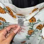 Zéta Marigold Floral Wrap Skirt White Yellow Size 4 Photo 5