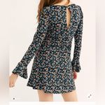 Free People  Dark Blue Floral Long Sleeve Dress Photo 6