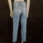 7 For All Mankind High Waist Ankle Skinny Blue Jeans with Silver Side Panels Photo 7