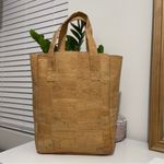 TIRADIA CORK farmers market tote bag shoulder work travel free people Tan Photo 3
