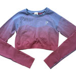 Gymshark periwinkle blue & pink ombre crop long sleeve athletic top size M Photo 0