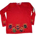 Karen Scott Vtg  Holiday Sweater Beaded Silk Angora Blend NWT Size Large Photo 0