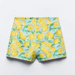 ZARA Printed Linen Blend Shorts Photo 4