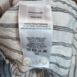 Quince  European Linen Long Sleeve Shirt Oatmeal Black Stripe Button Down Size S Photo 5