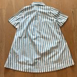 Old Navy  Teal and White Striped Shirt Dress Photo 10