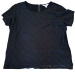 Market & Spruce  Women’s Black Eyelet Lace Front Top NWOT Photo 3
