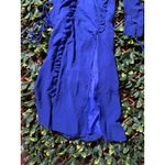 Pretty Little Thing Tall Bright Blue Long Sleeve Frilled Dress Size 4 NWT Photo 7