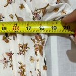 Madewell XXS Ruffle Floral Button Front Blouse White Tan Short Sleeve Boho Photo 2