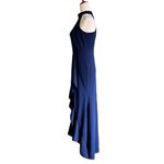 WOOSEA Women's High Neck Split Bodycon Mermaid Evening Cocktail Long Dress Blue Size M Photo 6