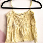 American Eagle Yellow Eyelet Tank Top Coquette Soft Girl Y2K 2000s Small Photo 0