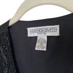 Vintage Silk Beaded Sequin Waistcoat Vest Black Photo 7