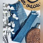 American Eagle  Vintage High Rise Cotton Two Tone Frayed Hem Button Fly Jeans Photo 9