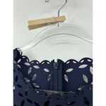 J.Crew Womens Blue Sleeveless Shift Dress Size 2 Cocktail Eyelet Cut Out Floral Photo 8