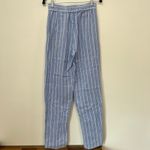 Vince Womens Pants XS NWT $445 Linen Cotton Stripe Blue Pant Pull On High Rise Photo 2