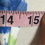 Aerie Blue & Green Striped Scoop Bikini Top Size Small Tie Front Beach Summer Photo 2