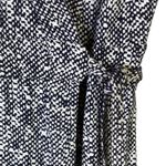 Ann Taylor Wrap Dress Black White Dot Print 3/4 Sleeve Tie Waist Size 0 Photo 3