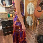 Epic Vintage 1960s Psychedelic Pink, Orange and purple Geometric Print Maxi Dress with Flared skirt Size XS Multiple Photo 5
